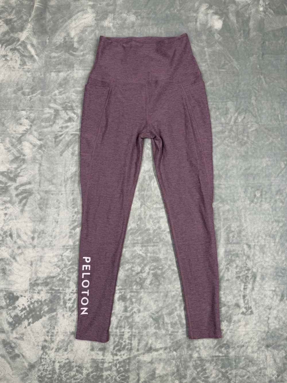 Beyond Yoga X Peloton Collab Heather Plum Leggings with Side Pockets